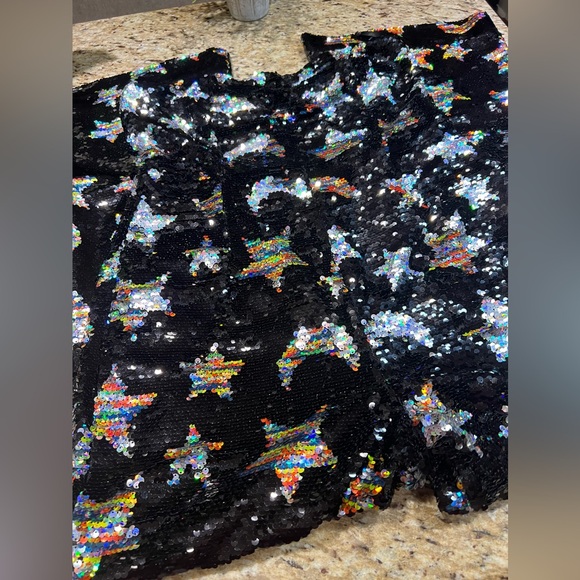 Nasty Gal Premium Star Bandeau Flare Black Sequin Strapless Flare Jumpsuit 10 - Picture 5 of 12